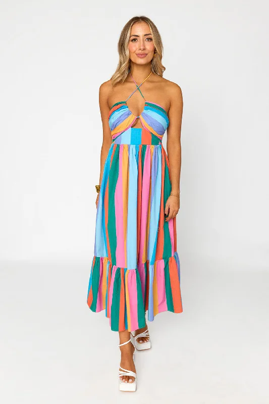 Gerty Halter Midi Dress - Jelly Beans