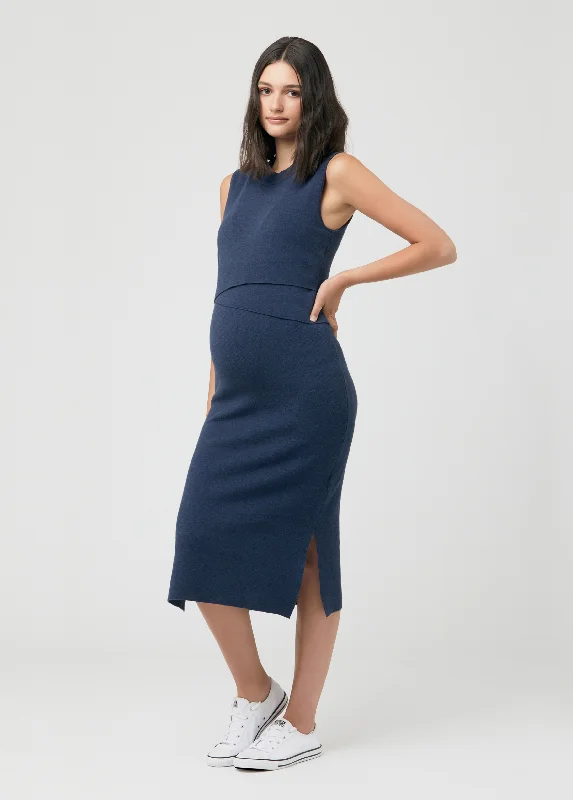 Layered Knit Nursing Dress