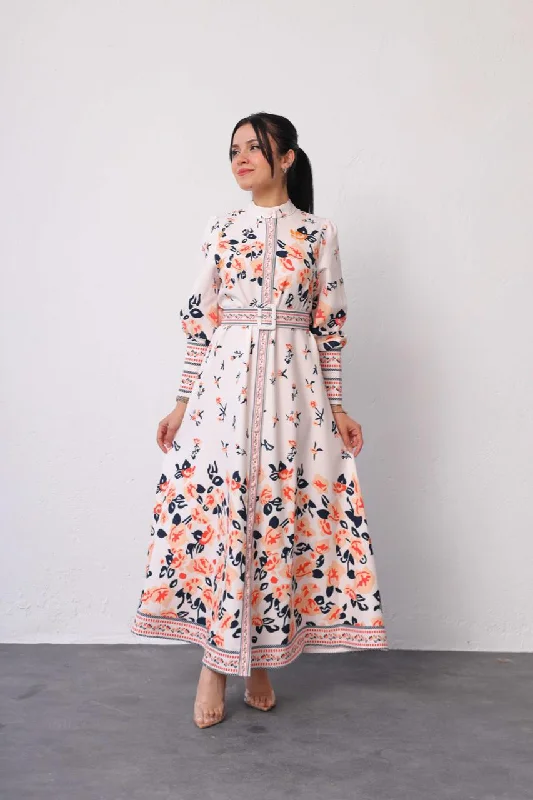 Belted floral dress 4270