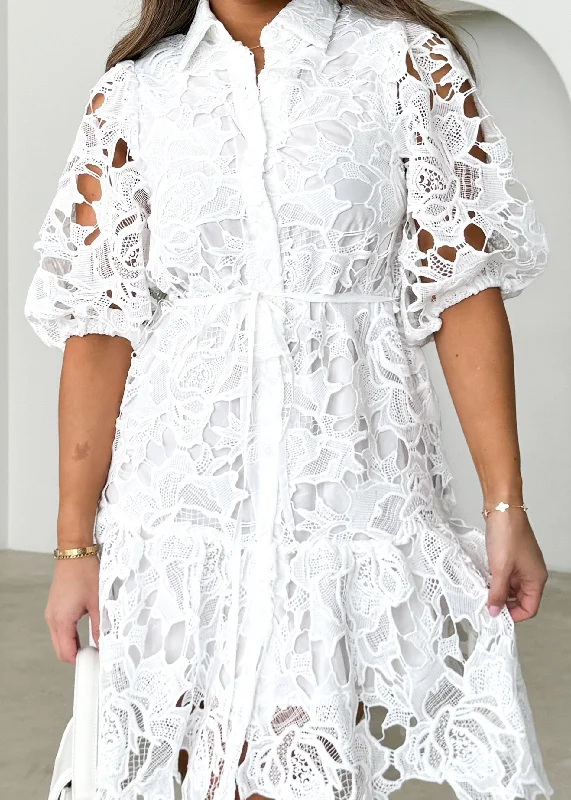 Ataya Dress - White Lace