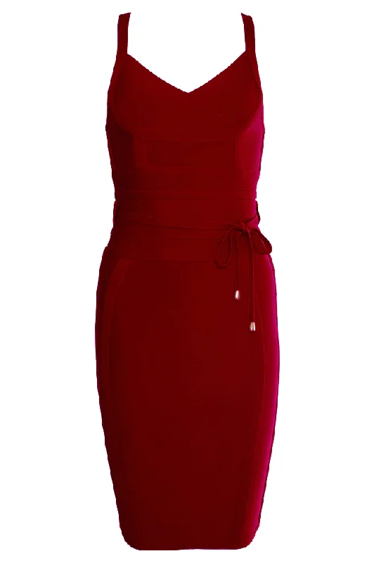 Bek Bandage Dress - Red Wine