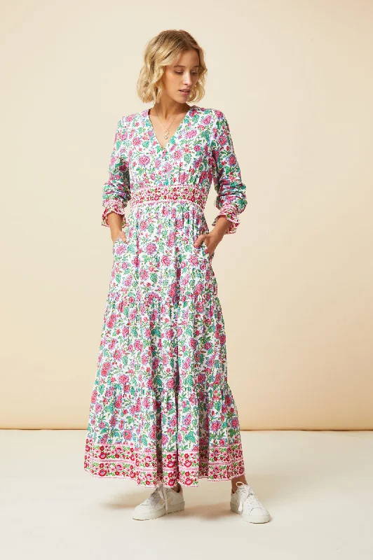 Billie Block Print Dress | Pink/Green