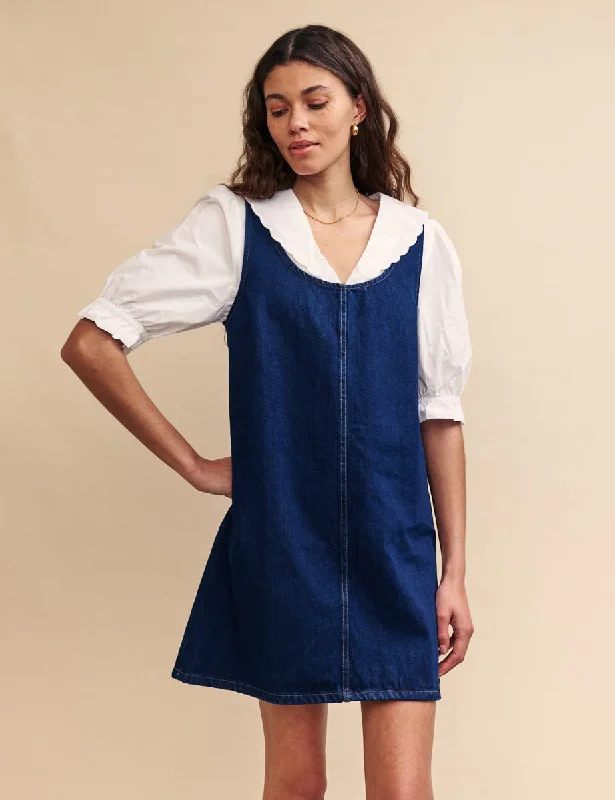 Blue Dark Wash Denim Putney Mini Dress