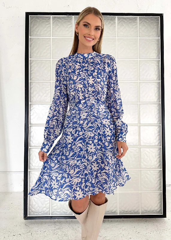 Chickro Dress - Blue Floral