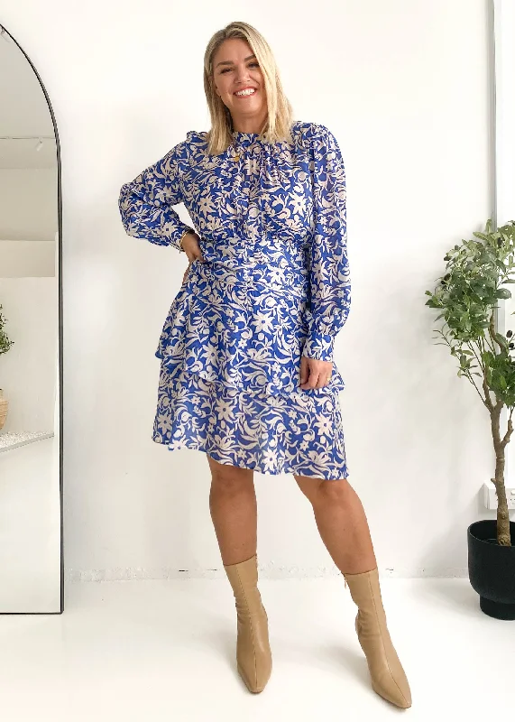 Chickro Dress - Blue Floral