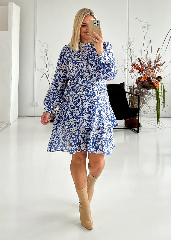 Chickro Dress - Blue Floral