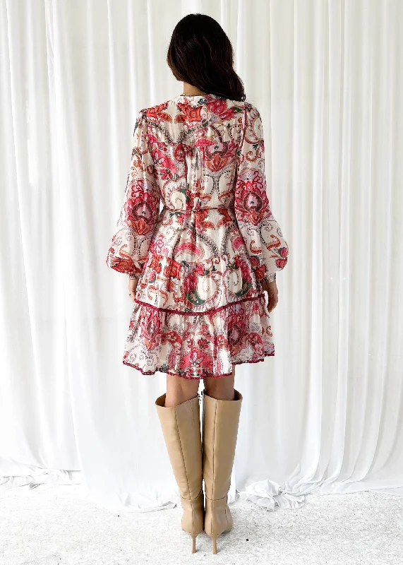 Clairmont Dress - Scarlet Paisley