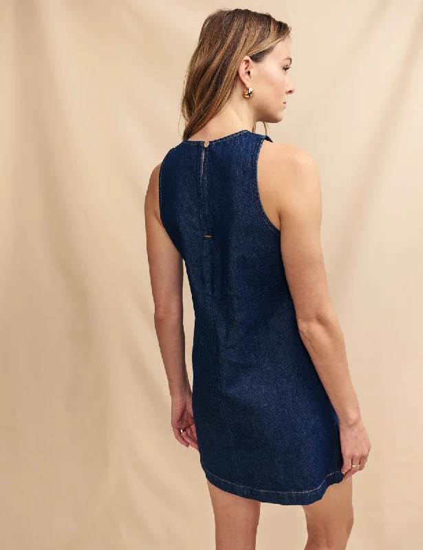 Dark Blue Denim Palermo Racer Mini Dress