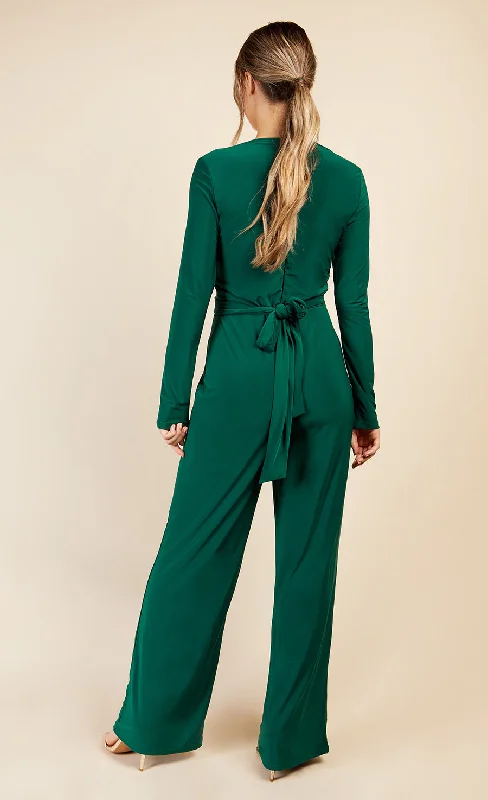 Green  Crossover Detail Jumpsuit