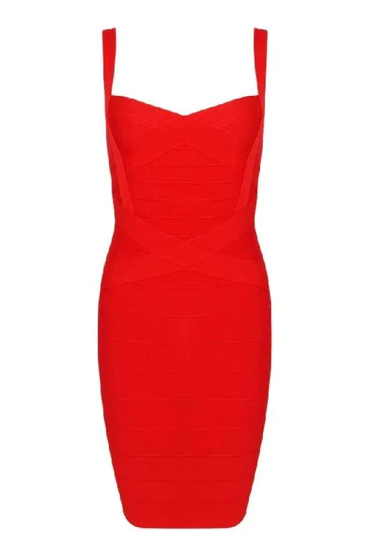 Heidi Bandage Mini Dress - Lipstick Red