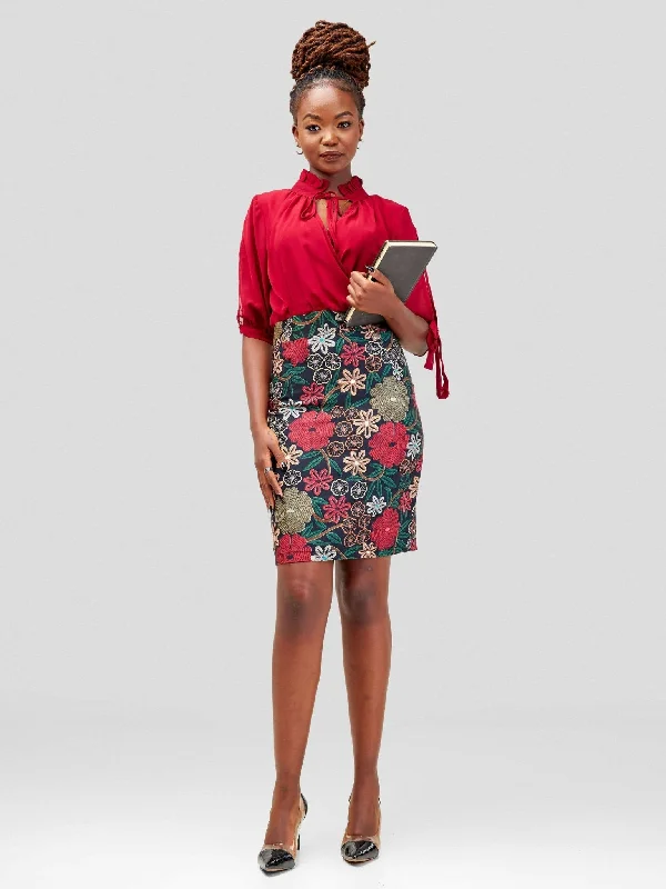 Immaculate Chic Floral Dress - Red