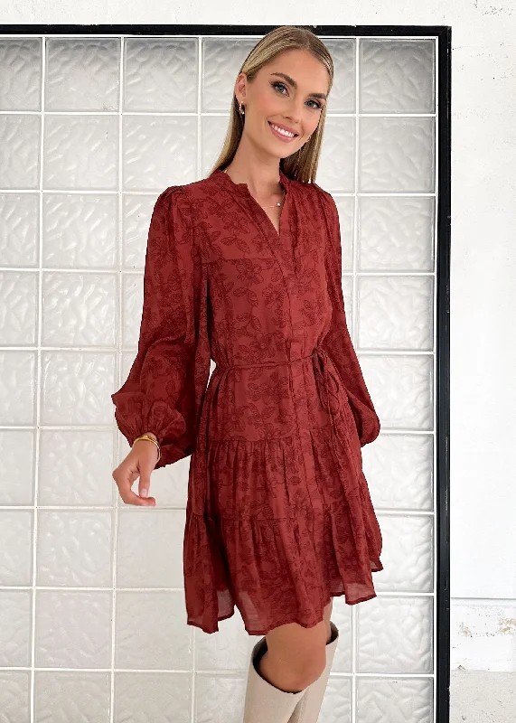 Lizrtae Dress - Burgundy