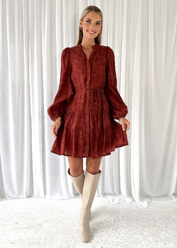 Lizrtae Dress - Burgundy