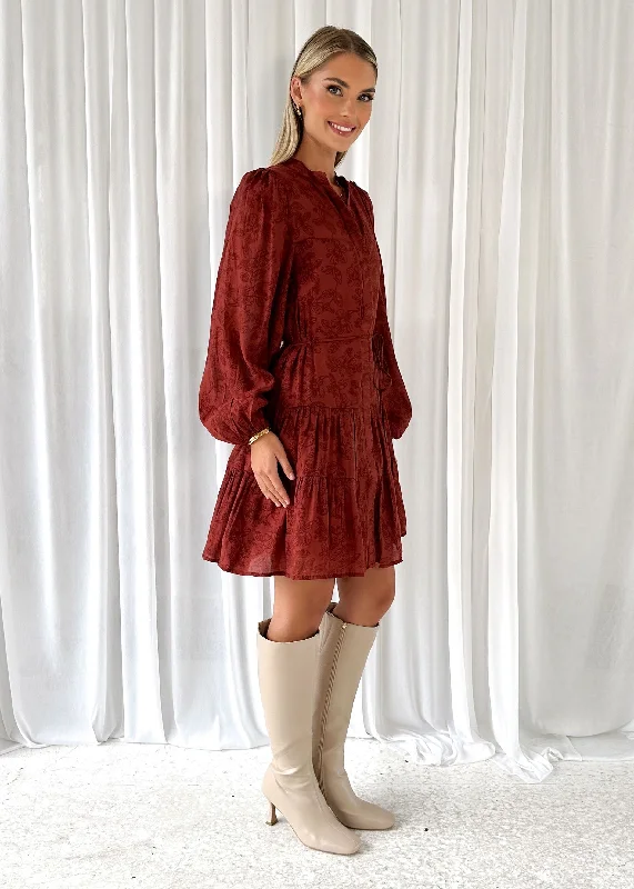 Lizrtae Dress - Burgundy