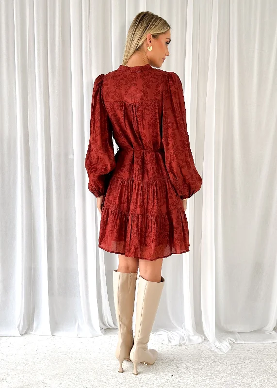 Lizrtae Dress - Burgundy