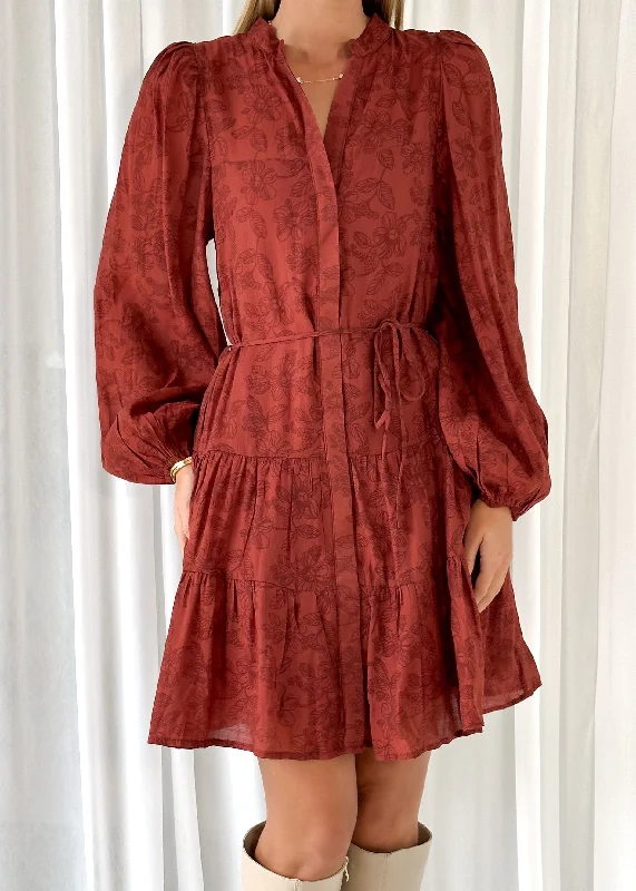 Lizrtae Dress - Burgundy