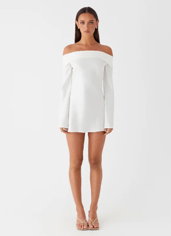 Lumina Long Sleeve Mini Dress - White