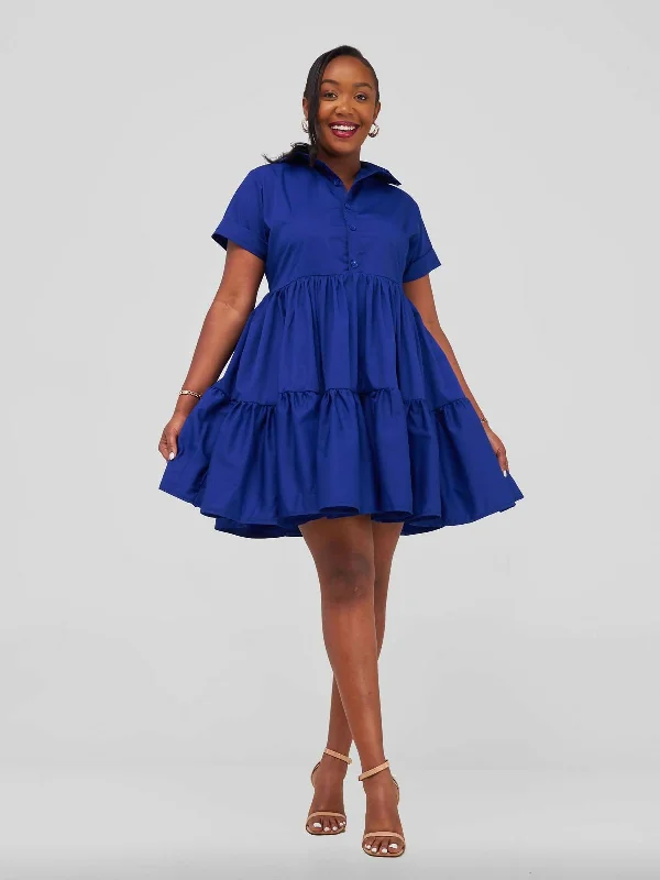 Merli Africa Kilifi Collar Dress - Blue