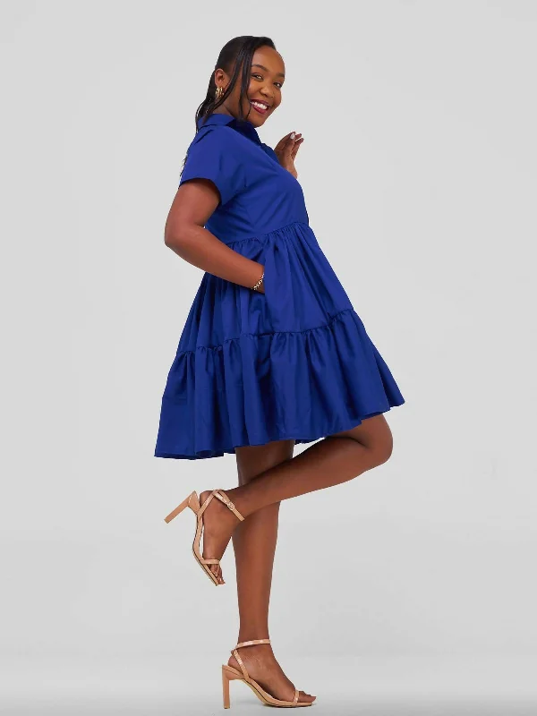 Merli Africa Kilifi Collar Dress - Blue