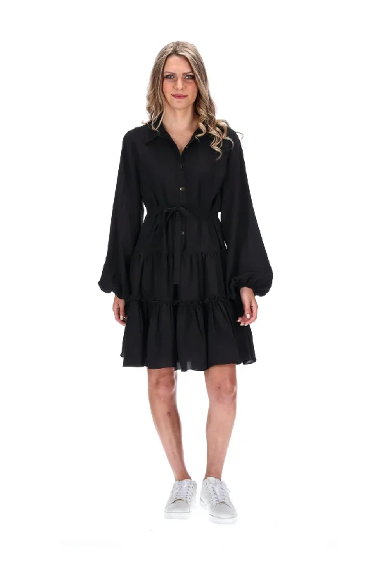 Nala Mini Shirt Dress Black