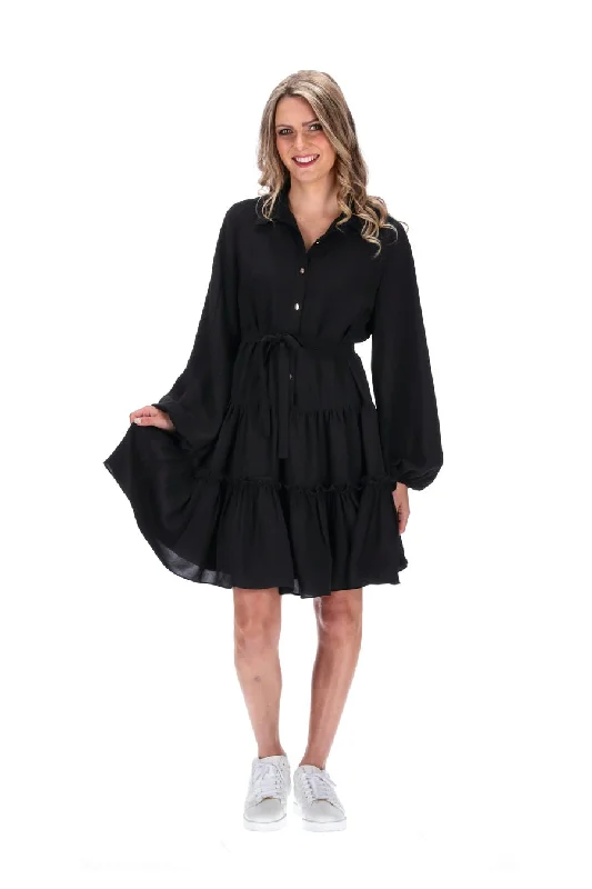 Nala Mini Shirt Dress Black