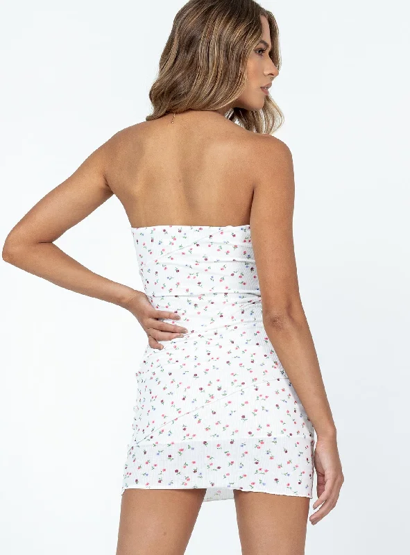 Oscar Mini Dress White Floral