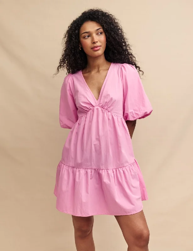 Pink Vienna Smock Mini Dress