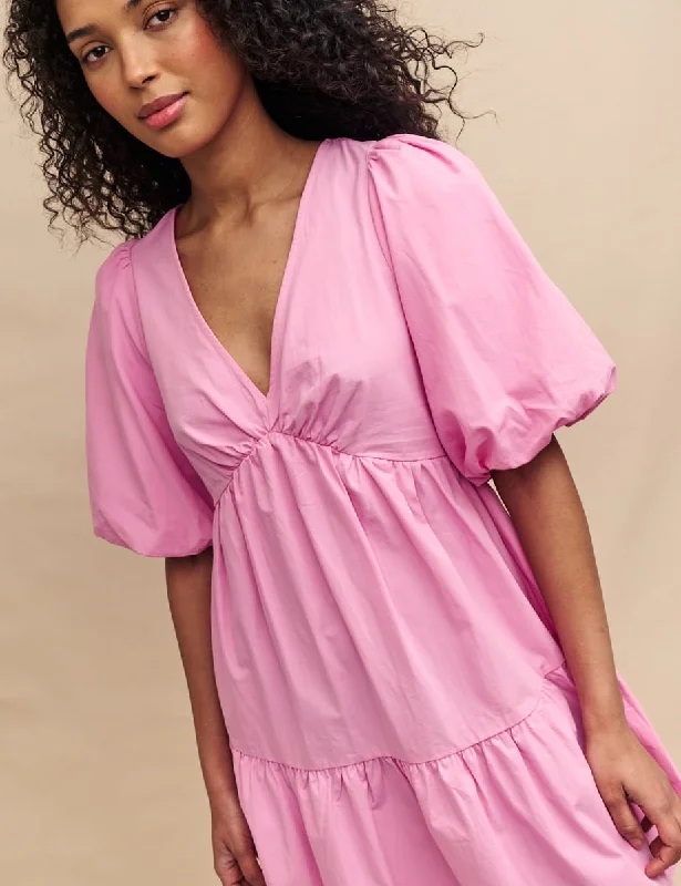 Pink Vienna Smock Mini Dress