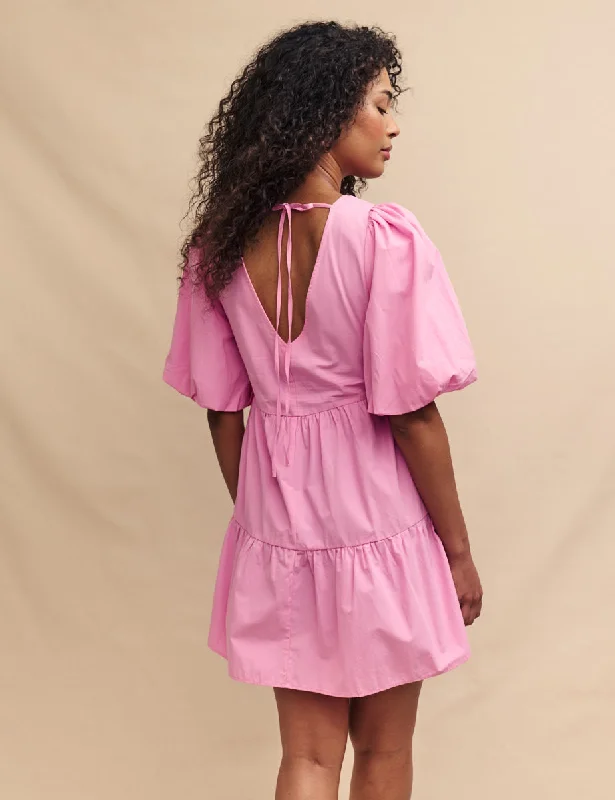 Pink Vienna Smock Mini Dress