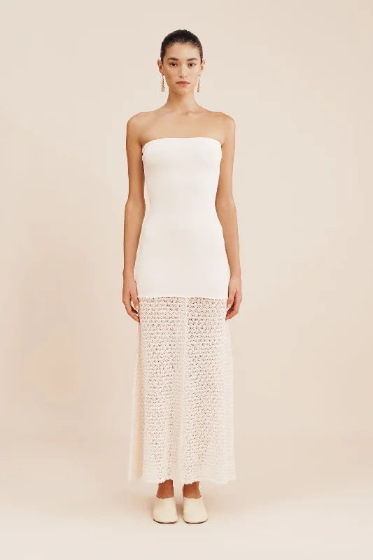 ROMY STRAPLESS DRESS - CREAM