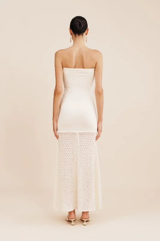 ROMY STRAPLESS DRESS - CREAM