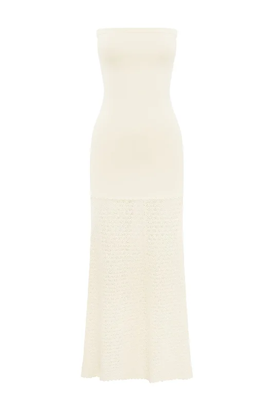 ROMY STRAPLESS DRESS - CREAM