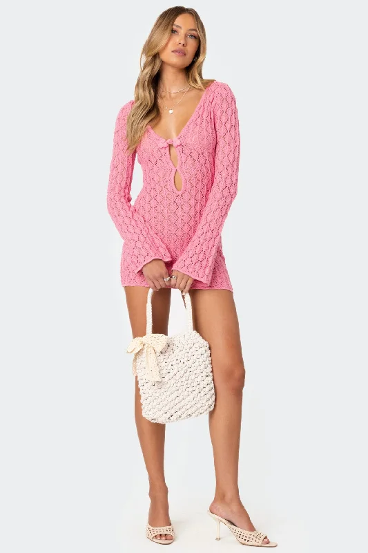 Brie Cut Out Crochet Mini Dress