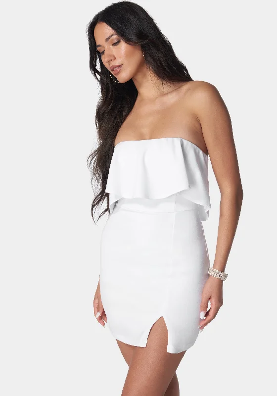 Strapless Flounce Mini Dress