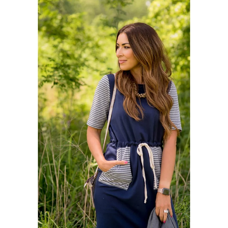 Striped Pocket T-Shirt Dress