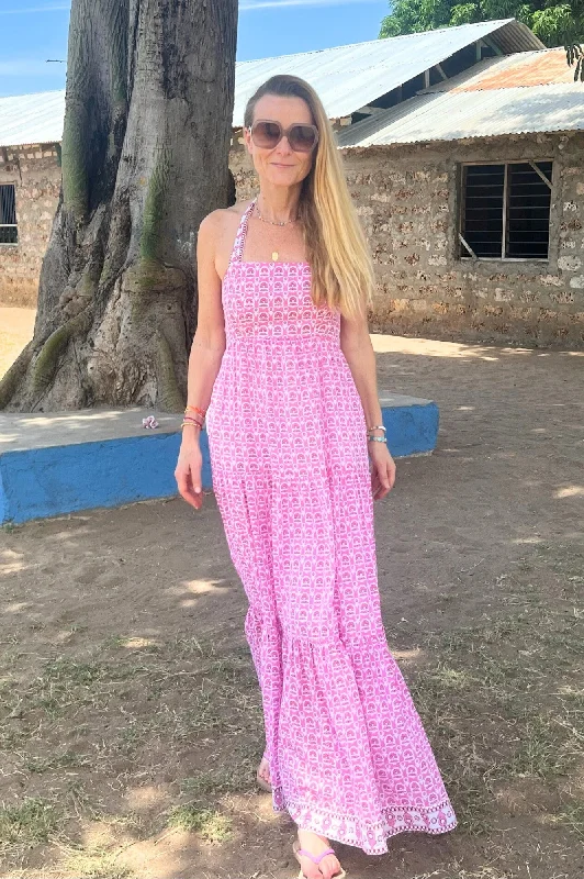 Tabitha Maxi Dress | Pop Flower Pink/White