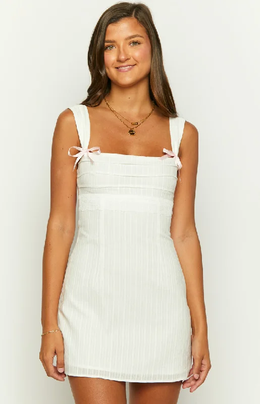 Taylor White Tie Back Mini Dress