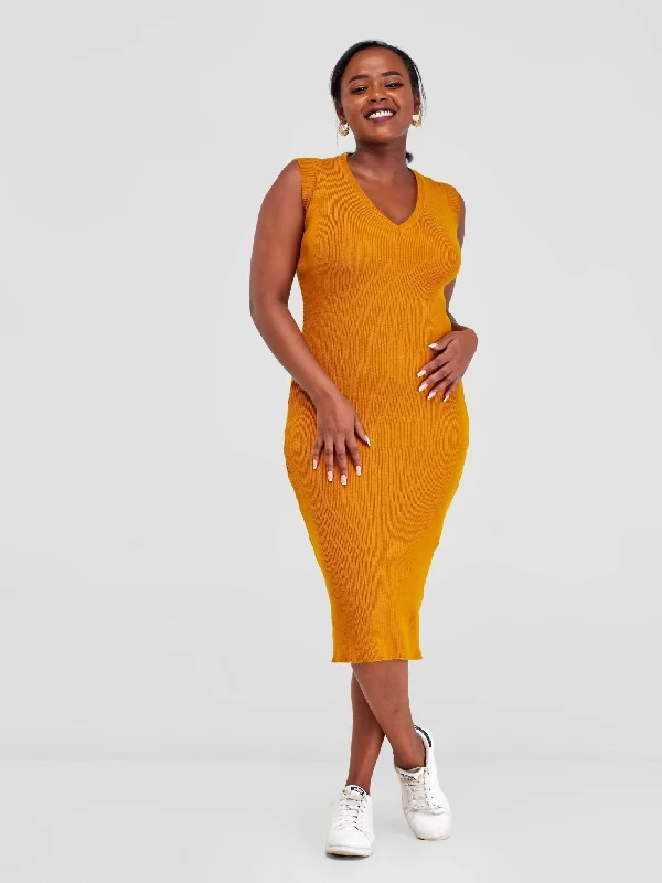 Texstyle Darli Dress - Mustard