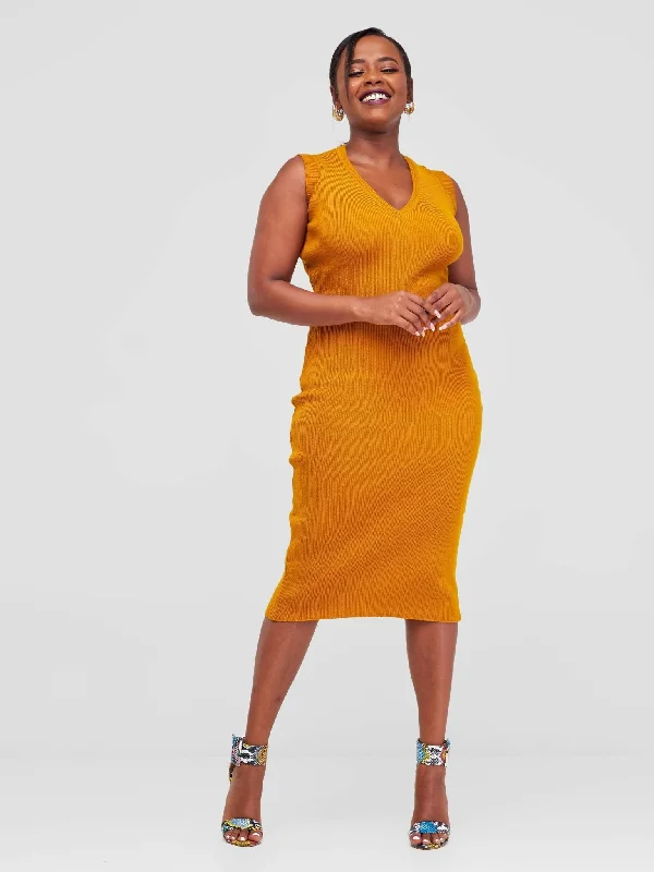 Texstyle Darli Dress - Mustard