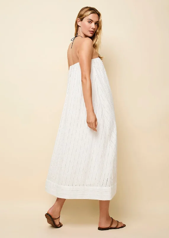 The Evelyn Striped Eyelet Dress