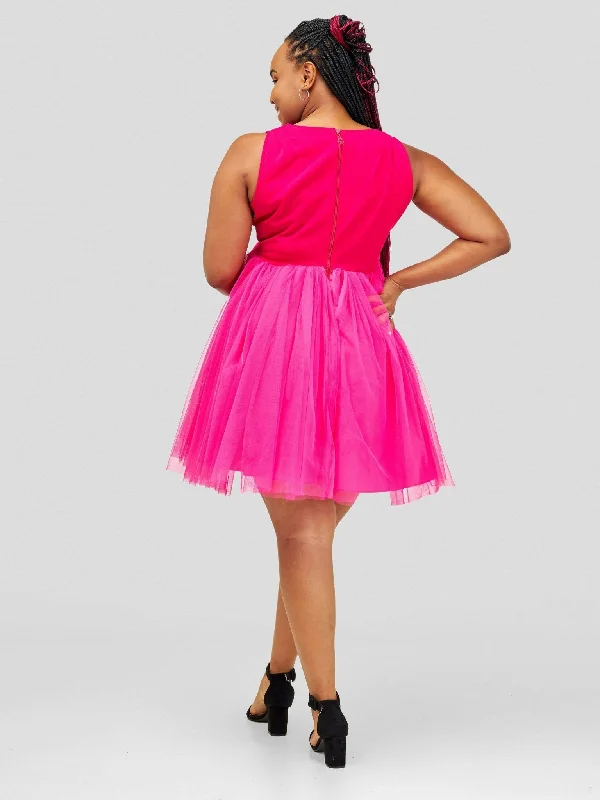 Vintlyne Sunflower Dress - Hot Pink