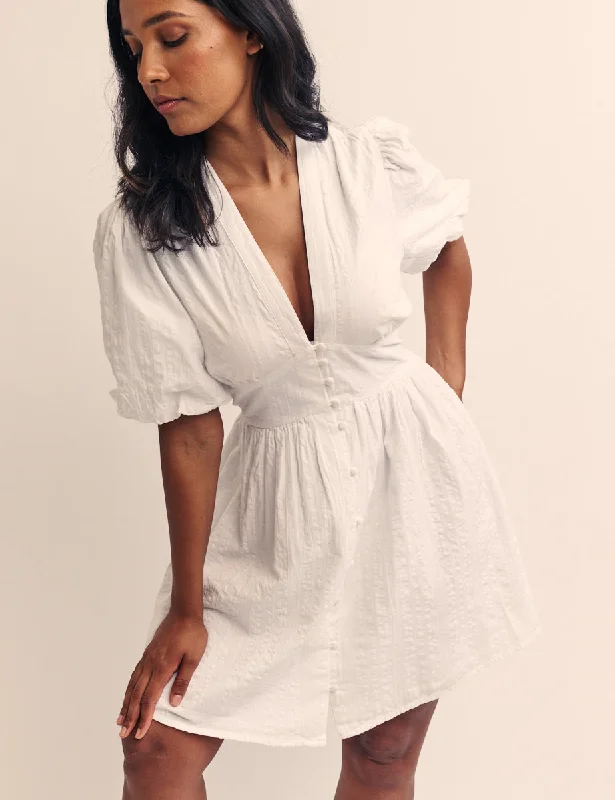 White Button Down Starlight Mini Dress