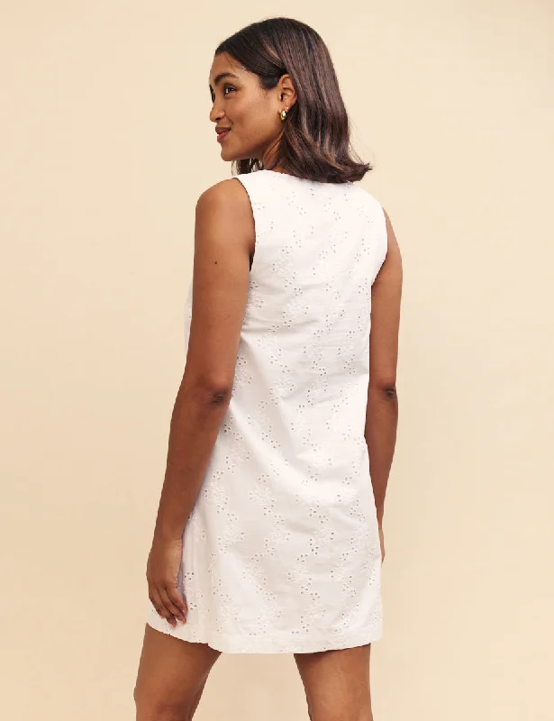 White Piper Broderie Anglaise Mini Dress