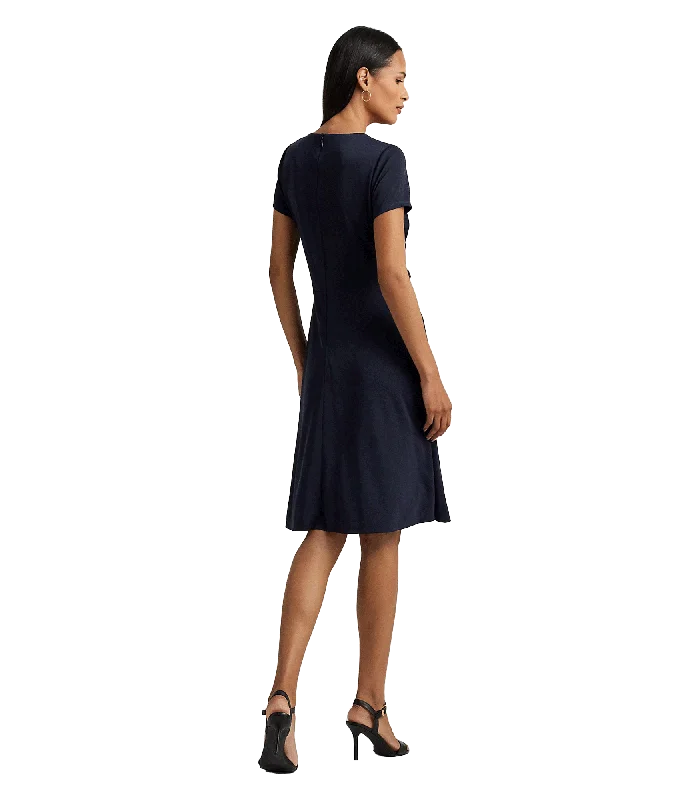 Surplice Jersey Dress - Navy