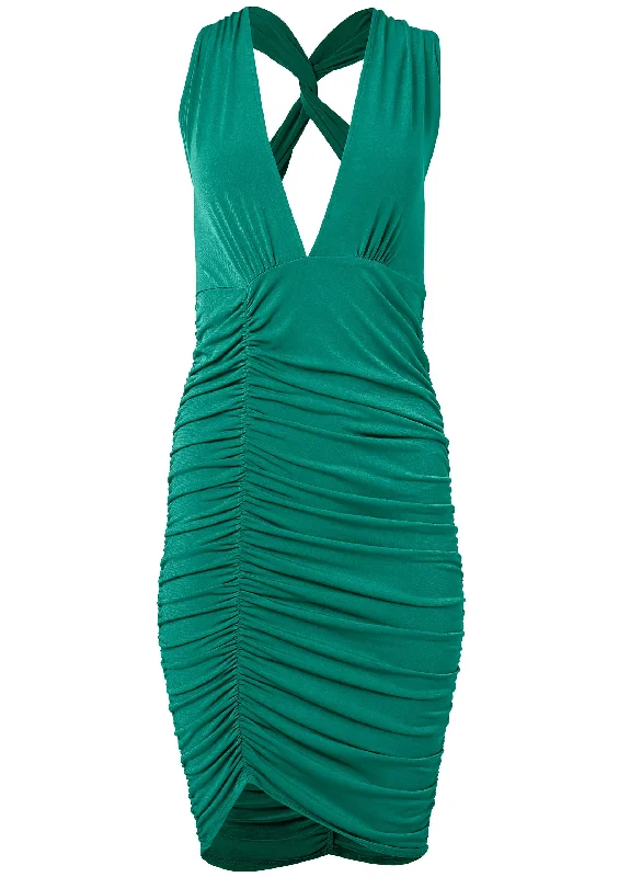 Strappy back bodycon dress - Green