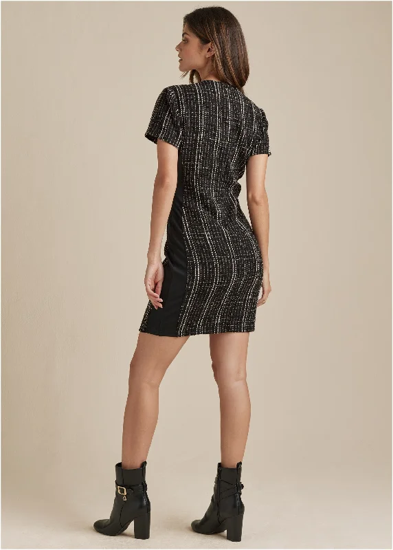 Tweed mini dress - Black Multi