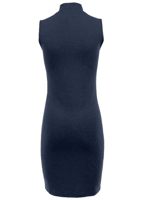 Mock neck mini dress - Navy