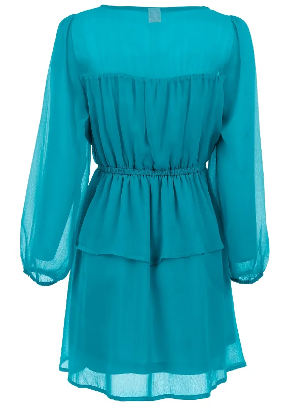 Sheer beauty mini dress - Teal