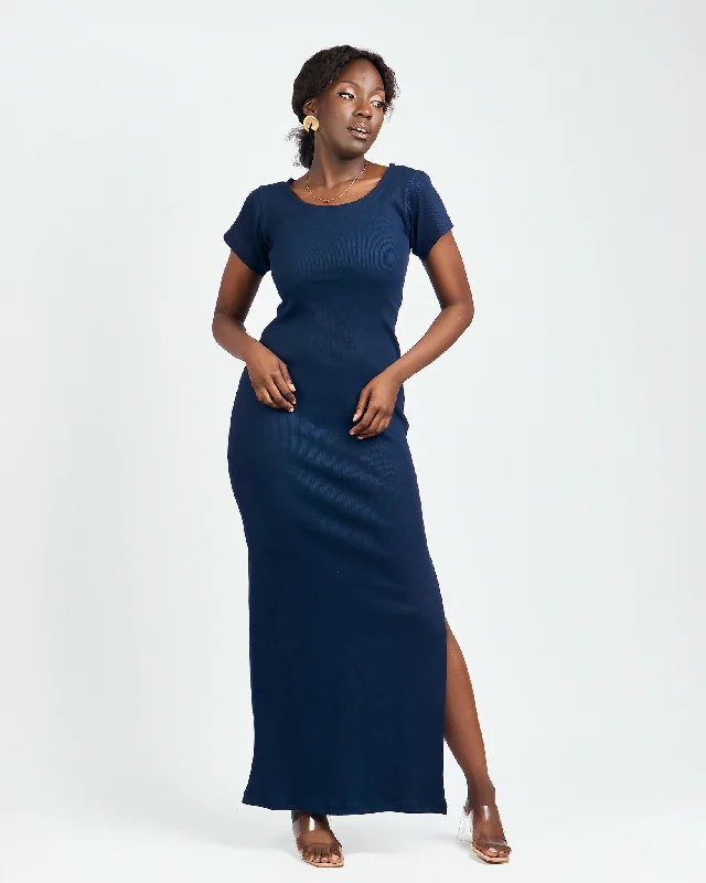 Zia Africa "" Sweet Pea"" Maxi Bodycon - Dress Navy