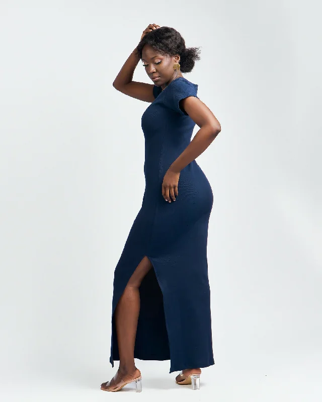 Zia Africa "" Sweet Pea"" Maxi Bodycon - Dress Navy